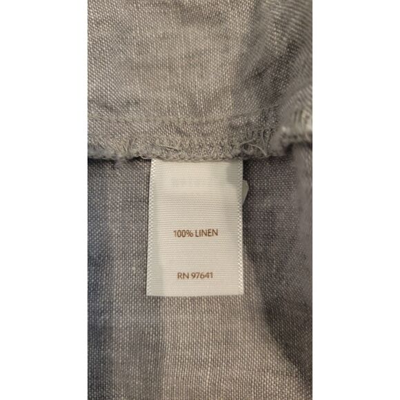 J Jill Love Linen Gray Cropped Wide Leg Pull On Pants - Picture 4 of 4